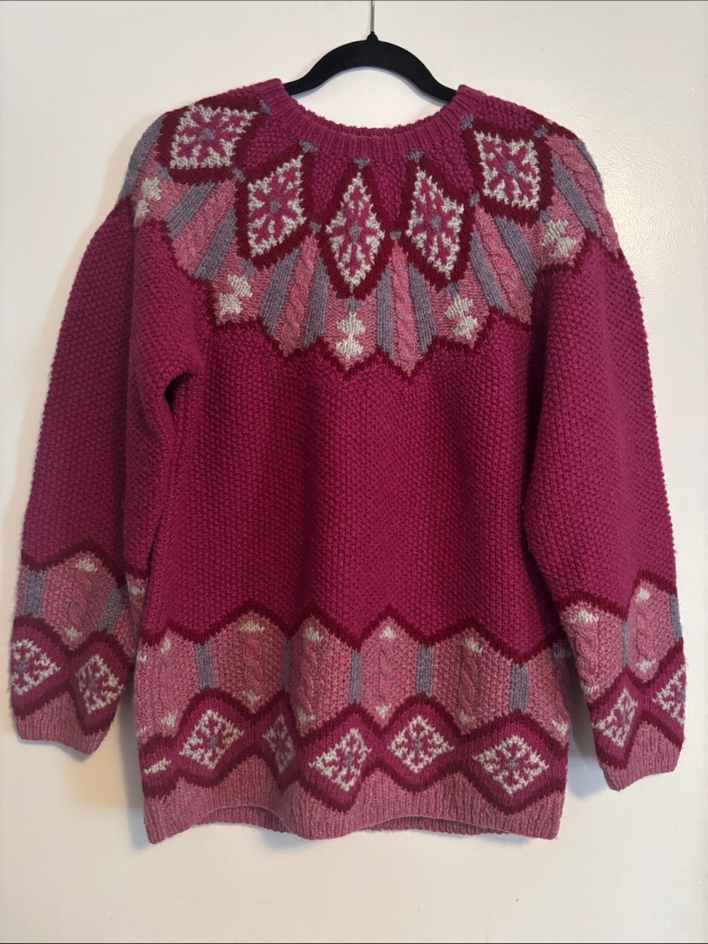 Northern Isles Magenta Crewneck Sweater